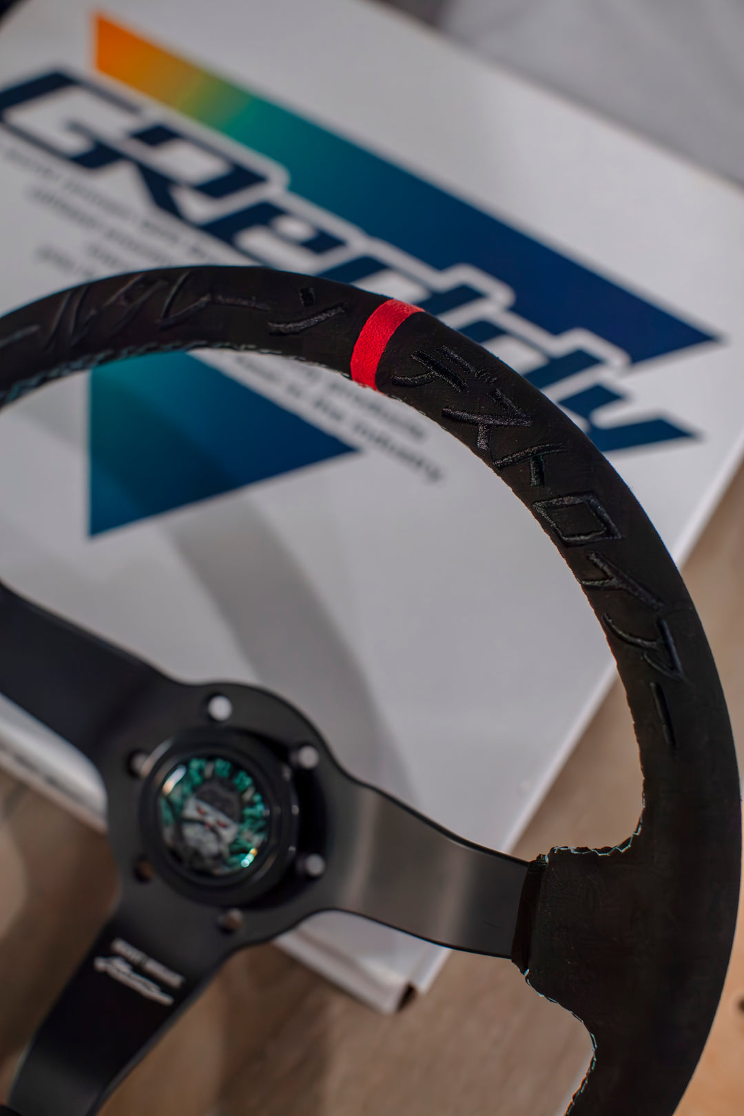 340mm SUEDE STEERING WHEEL BB x KL "DEMON RIDAHS" COLLAB